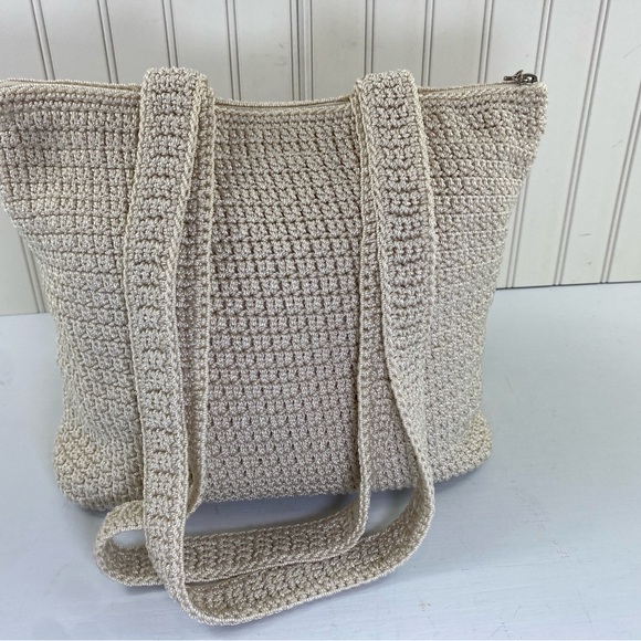 The SAK Ivory Crochet Zip‎ Top Shoulder Handbag Purse Bag - Picture 4 of 14